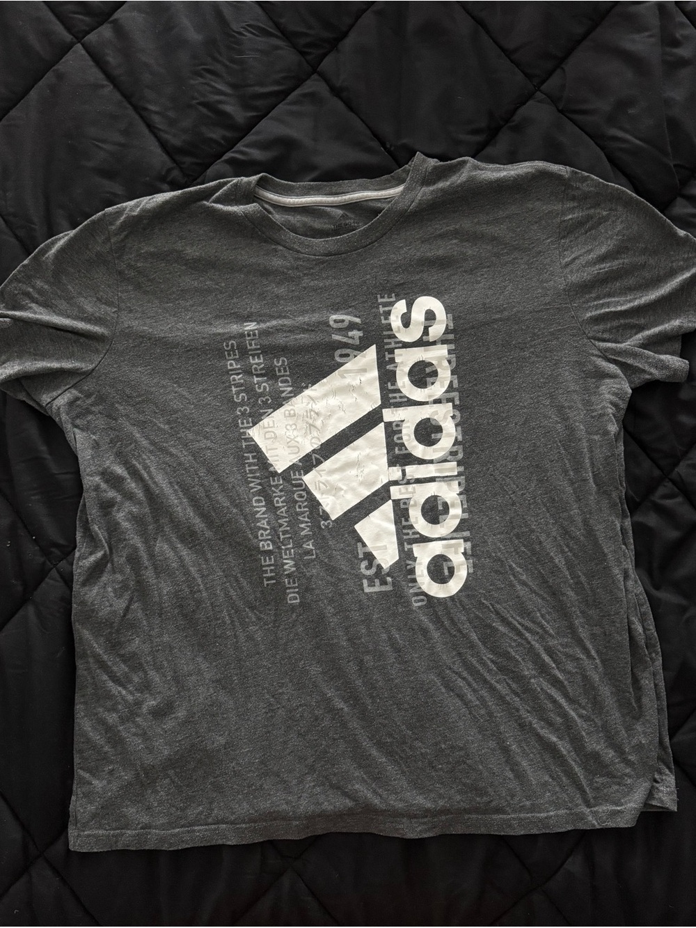 {ADIDAS} Unisex Gray Graphic Logo T-Shirt